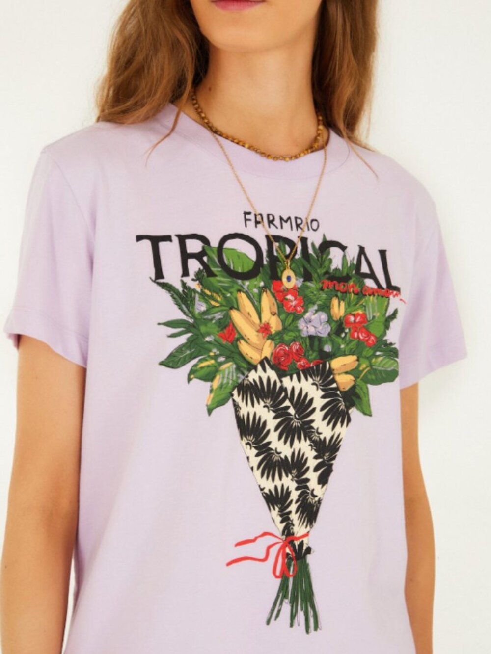 FARM Rio Lilac Tropical Bouquet T-shirt